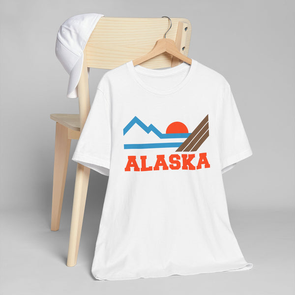 Alaska Retro Mountains Sunset T-Shirt | Vintage Alaska Tee