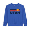 Utah Toddler Sweatshirt - Retro Sun Utah Toddler Crewneck Sweatshirt
