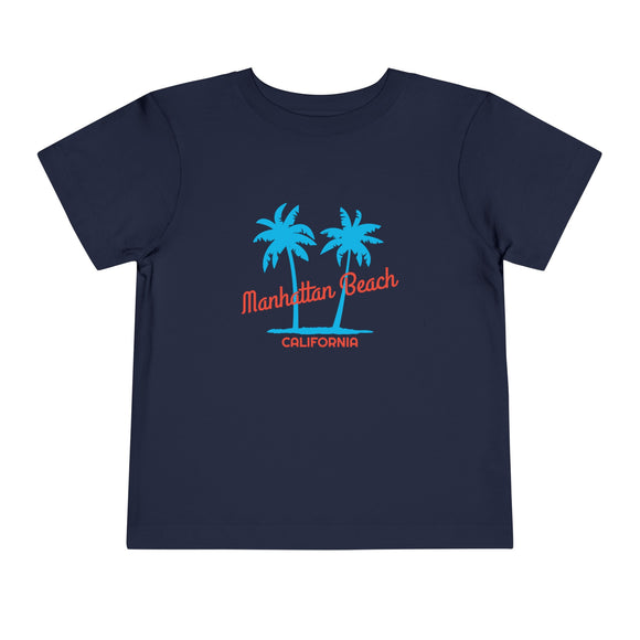 Manhattan Beach, California Toddler T-Shirt - Retro Palm Tree Toddler Manhattan Beach Shirt