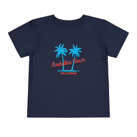 Manhattan Beach, California Toddler T-Shirt - Retro Palm Tree Toddler Manhattan Beach Shirt