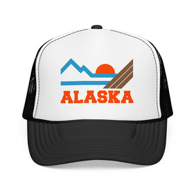 Buy black-white Alaska Trucker Hat - Alaska Mountain Cap