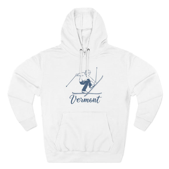 Premium Vermont Vintage Snow Ski Hoodie