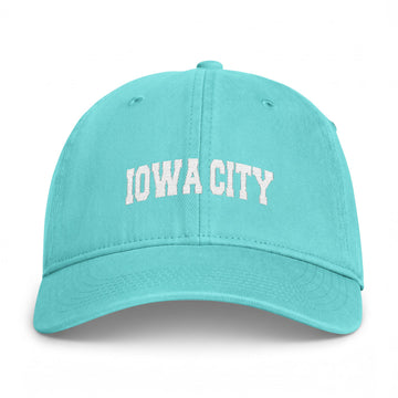 Buy chalky-mint Iowa City, Iowa Washed Baseball Cap - Vintage Coastal Comfort Colors