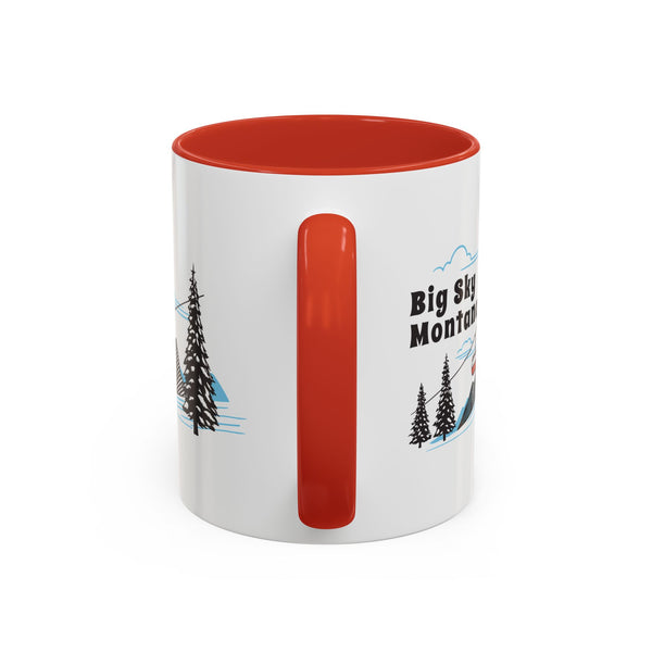 Big Sky, Montana Retro Snow Skiing Mountain 11 oz Mug, Ski Lodge Decor Coffee Cup, Mountain Gondola  Lover Gift, Retro Skiing Mug