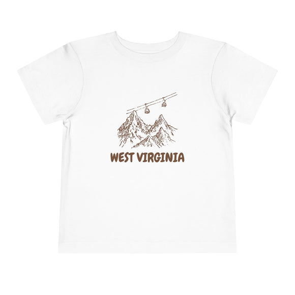 West Virginia Toddler T-Shirt — Vintage Gondola Ski Mountain Tee