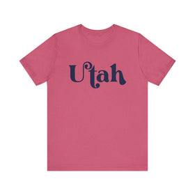 Buy heather-raspberry Utah Graphic Tee, Casual T-Shirt, Vintage Style Shirt
