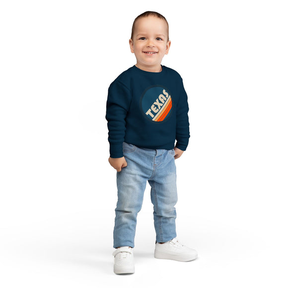 Texas Toddler Sweatshirt - Retro Texas Toddler Crewneck Sweatshirt