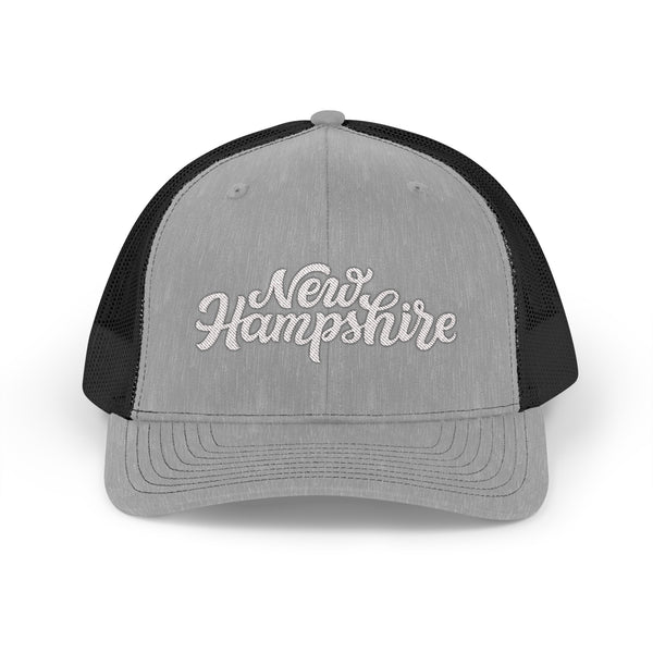 New Hampshire Snapback Trucker Cap - Embroidered New Hampshire Hat