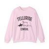 Telluride, Colorado Sweatshirt - Colorado Cowgirl Graphic Crewneck