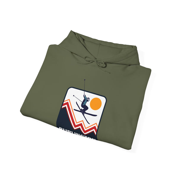 Burlington, Vermont Hoodie - Unisex Snow Ski Jump Burlington Hoodie Sweatshirt
