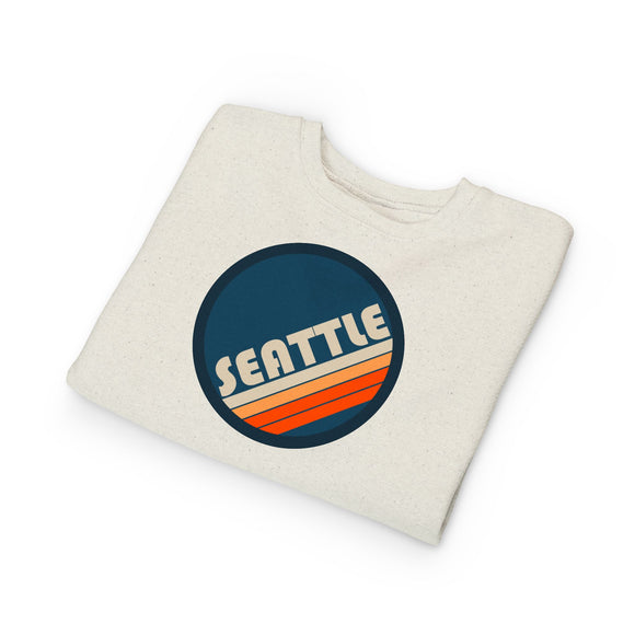 Seattle, Washington Toddler Sweatshirt - Retro Seattle Toddler Crewneck Sweatshirt