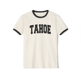 Lake Tahoe, California Cotton Ringer Graphic Tee - Unisex Lake Tahoe T Shirt, Vintage Style Tee, Men's/Women's Tee - 0