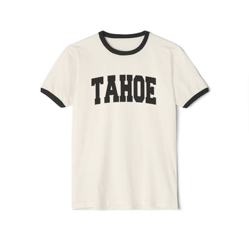 Lake Tahoe, California Cotton Ringer Graphic Tee - Unisex Lake Tahoe T Shirt, Vintage Style Tee, Men's/Women's Tee - 0