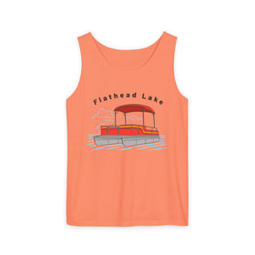 Flathead Lake Tank Top Unisex - Pontoon Boat - Comfort Colors - 100% Cotton