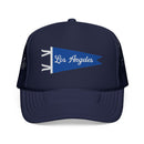 Los Angeles, California Pennant Foam Trucker Hat — Vintage Mesh Cap-3