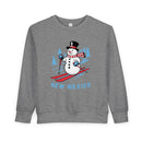 New Mexico Toddler Sweatshirt - Skiing Snowman New Mexico Toddler Crewneck Sweatshirt-2