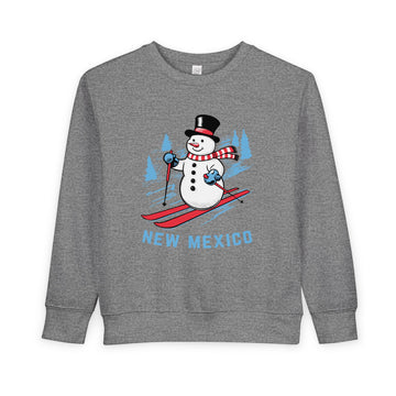New Mexico Toddler Sweatshirt - Skiing Snowman New Mexico Toddler Crewneck Sweatshirt - 0