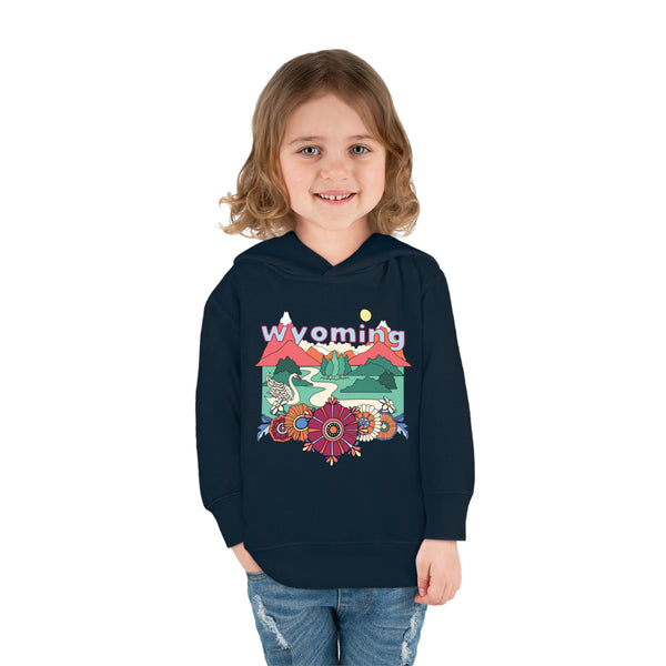 Wyoming Toddler Hoodie - Boho Mountain Unisex Wyoming Toddler Sweatshirt