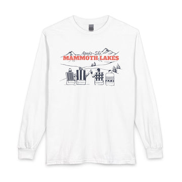Mammoth Lakes, California Après-ski Long Sleeve Shirt - Mountain Retro Skiing - 0