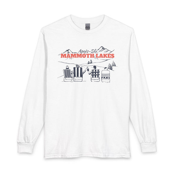 Mammoth Lakes, California Après-ski Long Sleeve Shirt - Mountain Retro Skiing