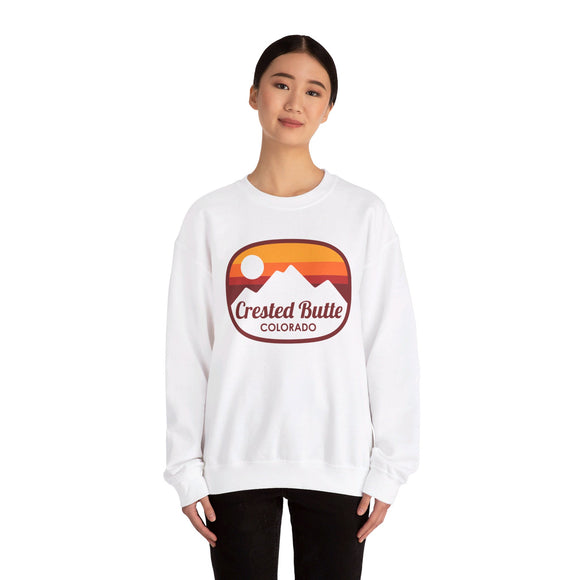 Crested Butte, Colorado Sweatshirt - Unisex Retro Ombre Crewneck Crested Butte Sweatshirt