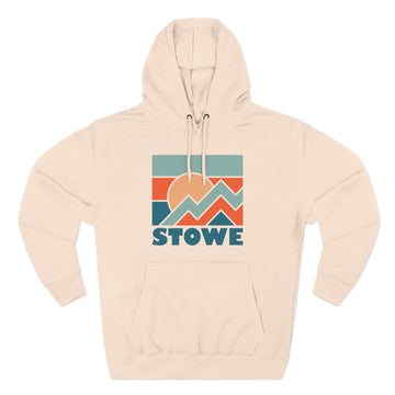 Buy pale-pink Stowe, Vermont Hoodie - Retro Mountain Unisex Sweatshirt