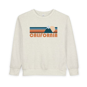 California Toddler Sweatshirt - Retro Mountain California Toddler Crewneck Sweatshirt