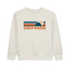 California Toddler Sweatshirt - Retro Mountain California Toddler Crewneck Sweatshirt