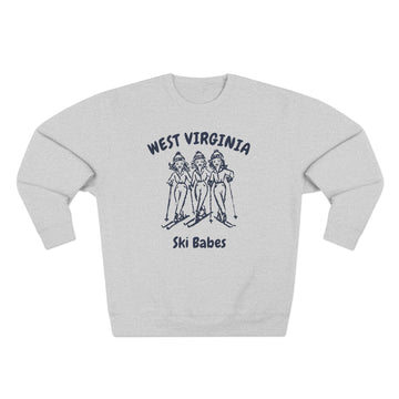 Buy heather-grey Premium West Virginia Ski Babes Sweatshirt