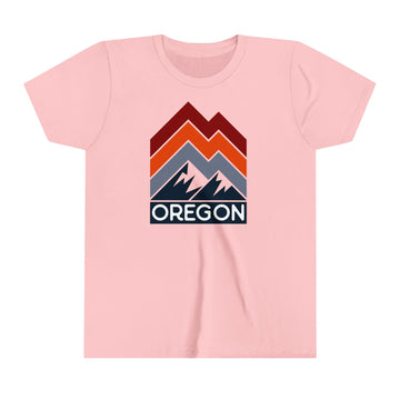 Buy pink Oregon Youth Shirt - Retro Mountain Oregon Kid's T-Shirt