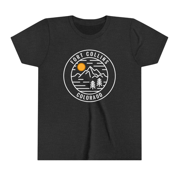 Fort Collins, Colorado Youth Shirt - Retro Mountain Fort Collins Kid's T-Shirt
