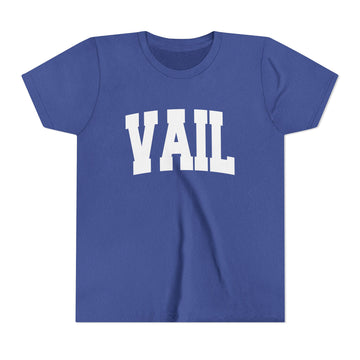 Buy heather-true-royal Vail, Colorado Youth Graphic Tee - Kids Vail T Shirt