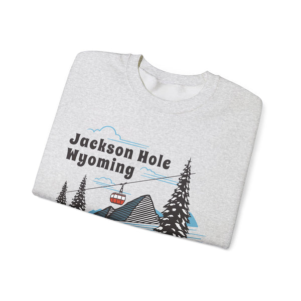 Jackson Hole, Wyoming Sweatshirt - Unisex Retro Ski Mountain Gondola Jackson Hole Sweatshirt