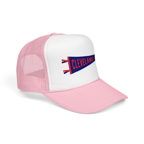 Cleveland, Ohio Pennant Trucker Hat — Retro Flag Foam Cap