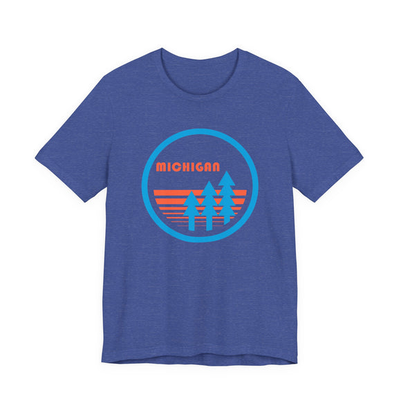 Michigan T Shirt - Retro Trees Michigan Tee