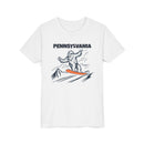 Pennsylvania Yeti Snowboard Youth Tee - Kids Skiing Shirt-2