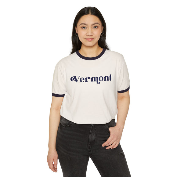 Vermont Cotton Ringer Graphic Tee - Unisex Vermont T Shirt, Vintage Style Tee, Men's/Women's Tee