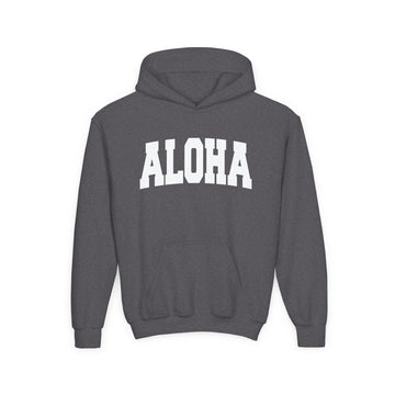Buy dark-heather Aloha Youth Hoodie - Kids Aloha Hooded Sweatshirt
