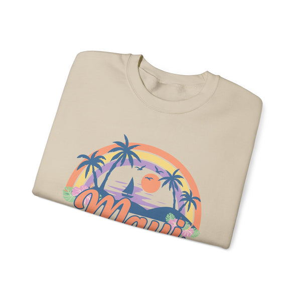 Maui, Hawaii Sweatshirt - Unisex Retro Beach Crewneck Maui Sweatshirt