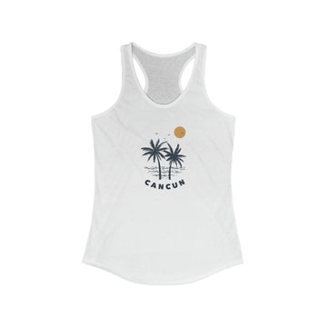 Buy solid-white Cancun, Mexico Women's Racerback Tank Top
