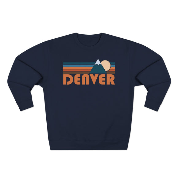 Premium Denver, Colorado Retro Mountain Graphic Sweatshirt