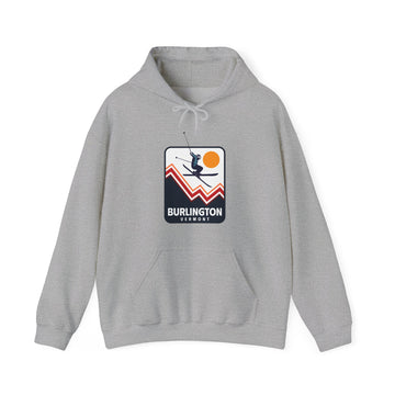 Burlington, Vermont Hoodie - Unisex Snow Ski Jump Burlington Hoodie Sweatshirt