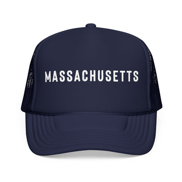 Massachusetts Trucker Hat - Massachusetts Cap - Block Letter