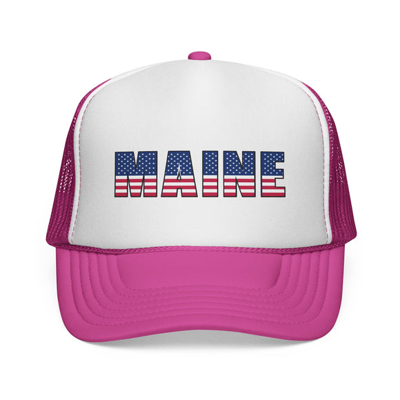 Maine Stars and Stripes Trucker Cap | American Flag State Design