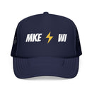Milwaukee, Wisconsin Retro Trucker Hat - Lightning Foam Cap - Lightning Black-2