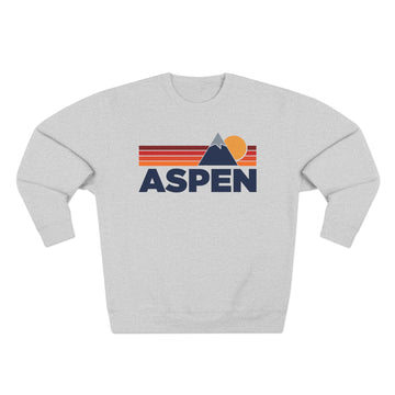Buy heather-grey Premium Aspen, Colorado Mountain Lines Graphic Sweatshirt