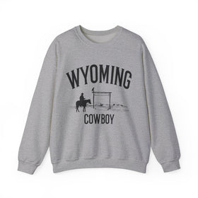 Buy sport-grey Wyoming Sweatshirt - Wyoming Cowboy Graphic Crewneck