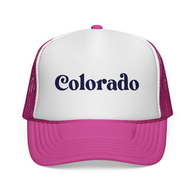 Buy pink Colorado Retro Mountains Trucker Hat
