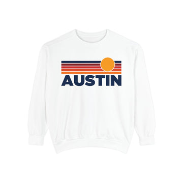 Austin, Texas Sunset Stripes Sweatshirt | Comfort Colors - 100% Cotton