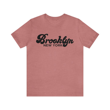 Buy heather-mauve Brooklyn, New York T-Shirt - Retro Unisex Brooklyn Shirt - Retro Script
